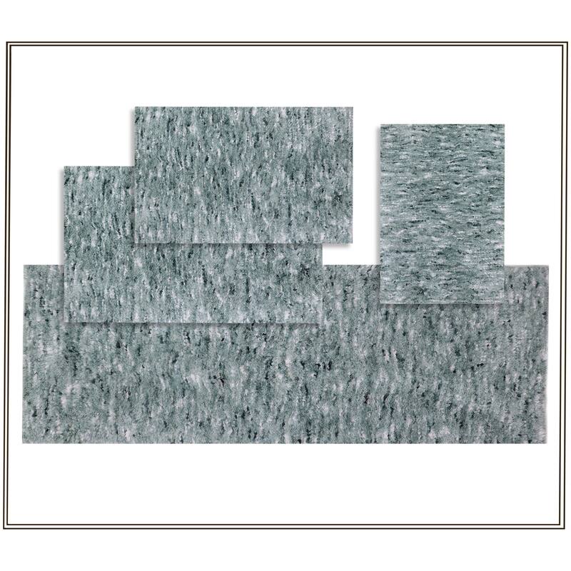 Home Weavers Cloud Comfort 100% Microfiber Bathroom Rug Non Slip Bath & Water Absorbent Soft Bath Mat 4 PC Set with Runner - 17"x24", 21"x34", 24"x40", 22"x60" - Green