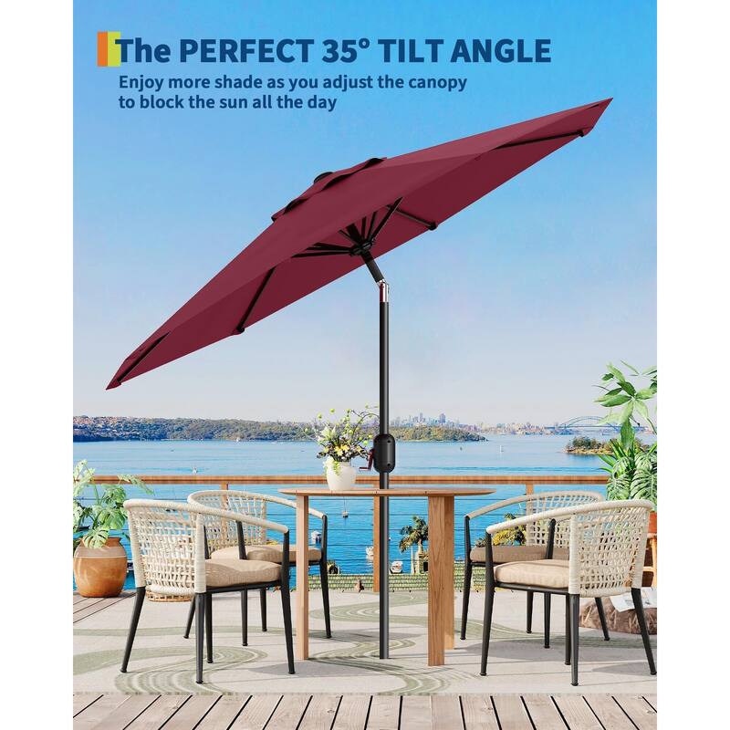 Coromose 9FT Outdoor Patio Umbrella, 8 Sturdy Ribs, for Garden, Poolside, Deck