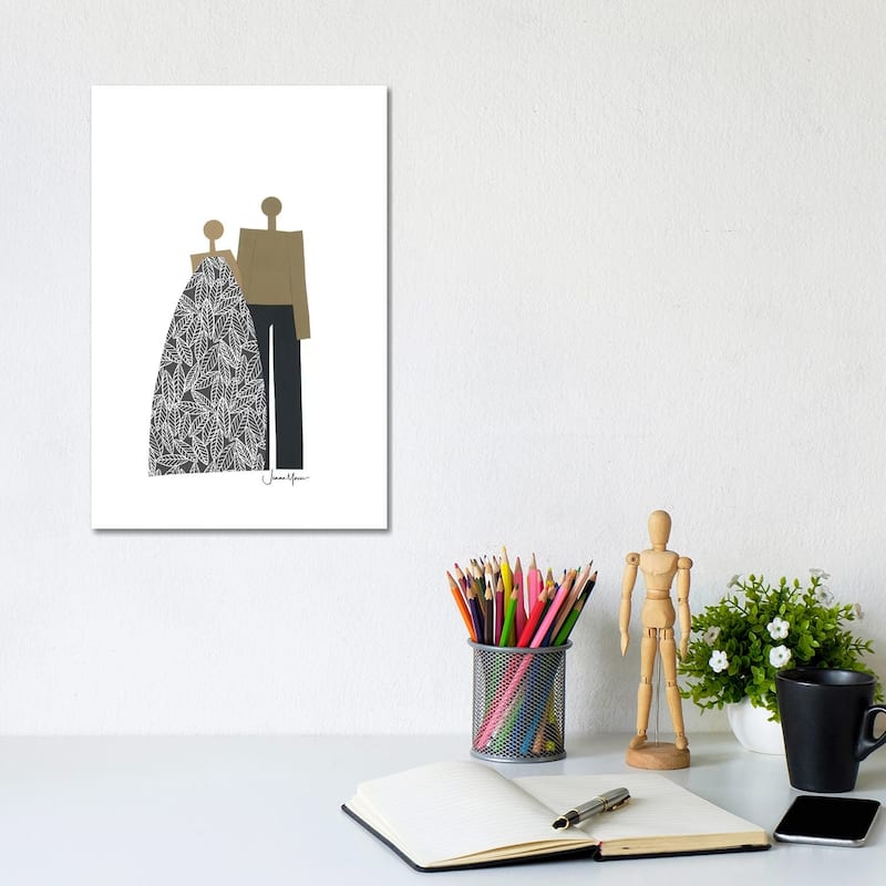 iCanvas "African American Couple In Black & White" by LouLouArtStudio Canvas Print - 12x8x0.75