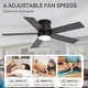 preview thumbnail 8 of 36, 42"/52" Modern Black Flush Mount Ceiling Fan with LED Light and Remote