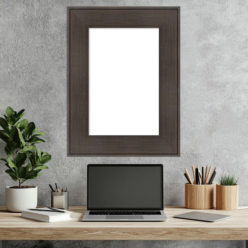 Amanti Art William Rustic Woodgrain Framed Dry Erase Magnetic Board