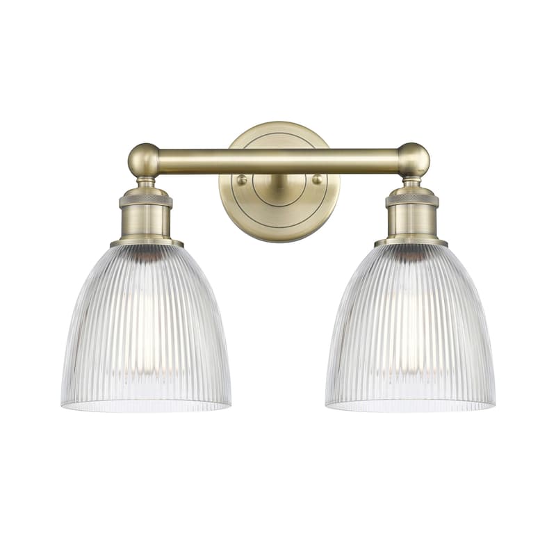 Innovations Lighting 616-2W-12-15 Castile Vanity Castile 2 Light 15" - Antique Brass / Clear