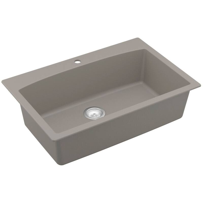 Karran USA QT-712 Quartz QT 33" Drop In Single Basin Quartz Composite - Concrete