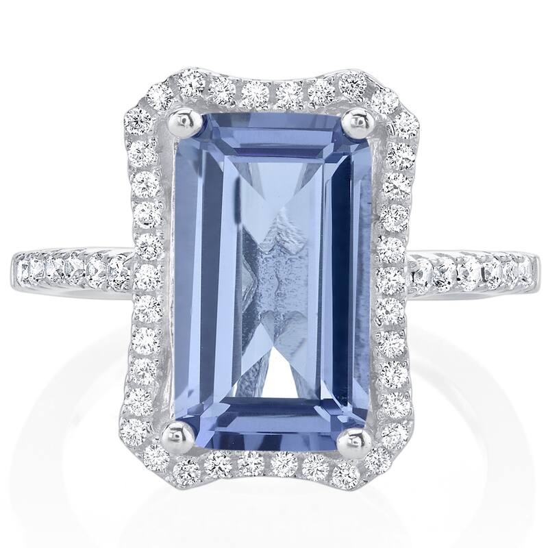 Sterling Silver 4.5 ct Simulated Tanzanite Birthstone Ring
