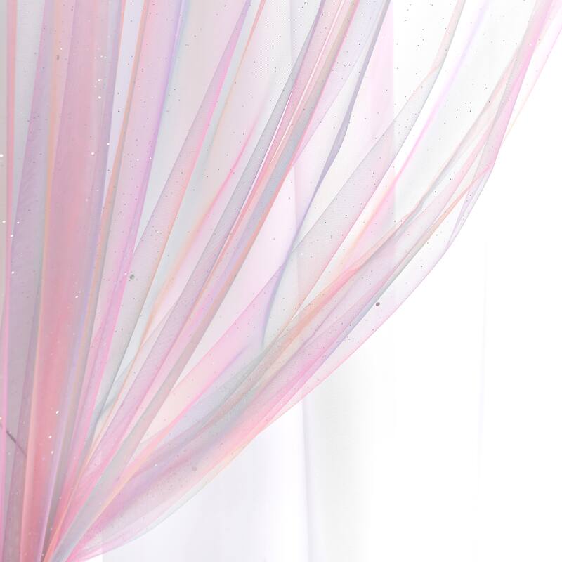 Lush Decor Rainbow Sheer Rod Pocket With Lining Window Curtain Panel Single
