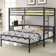 preview thumbnail 14 of 12, Fisher 2-Piece Gunmetal Metal Workstation Loft Bed Set