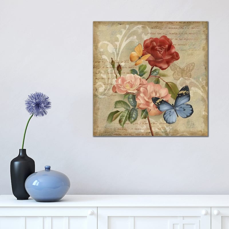 iCanvas "Butterfly Botanical II" by Conrad Knutsen Canvas Print - 18x18x1.5