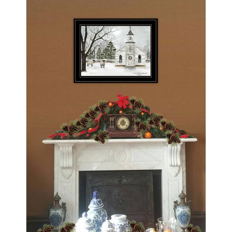 TrendyDecor4U Farmhouse "I Heard the Bells on Christmas" Framed Wall Art by Billy Jacobs
