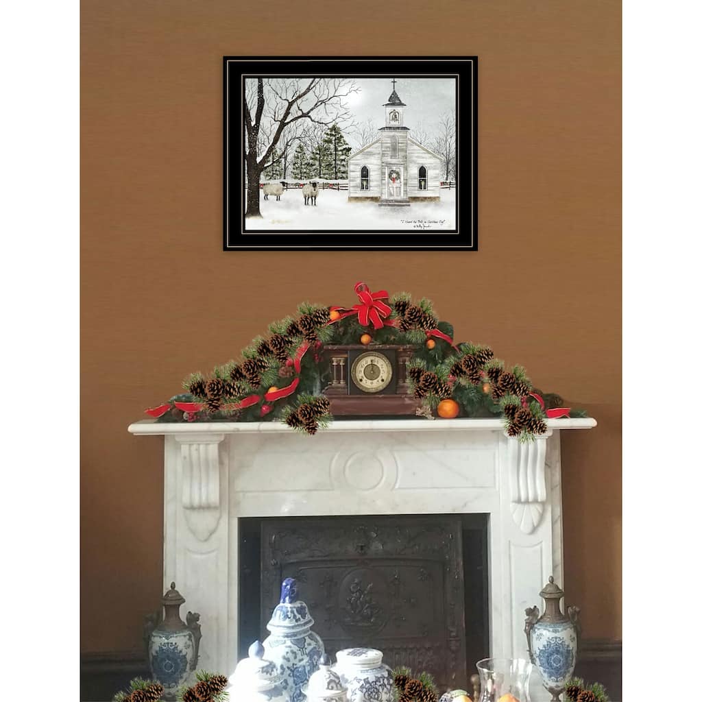 TrendyDecor4U Farmhouse "I Heard the Bells on Christmas" Framed Wall Art by Billy Jacobs