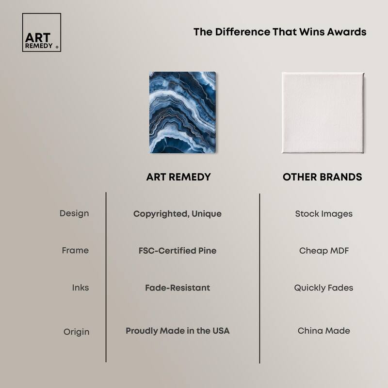 Azure Abyss Layers Canvas by Art Remedy, Gallery Wrapped