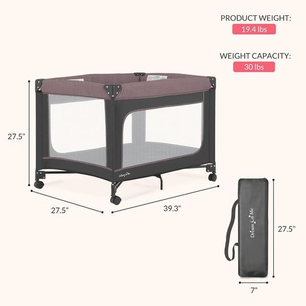 dimension image slide 2 of 3, Dream On Me EZGo Portable Playard
