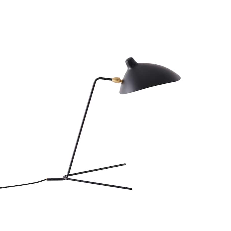 1 Light Black Steel Frame Table Lamp With Aluminum Shade
