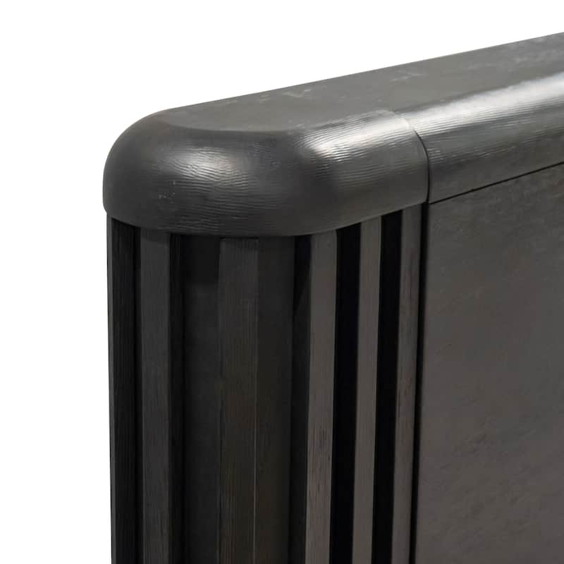 Furniture of America Caelan II Modern Black Solid Wood Panel Bed