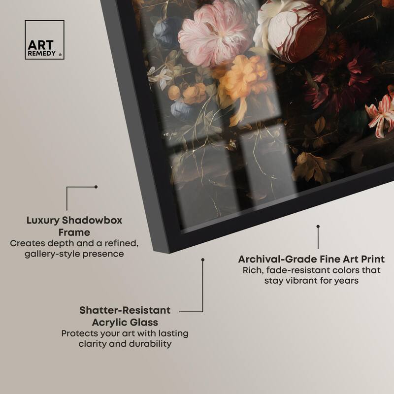 Shadowed Petal Secrets I Shadowbox by Art Remedy