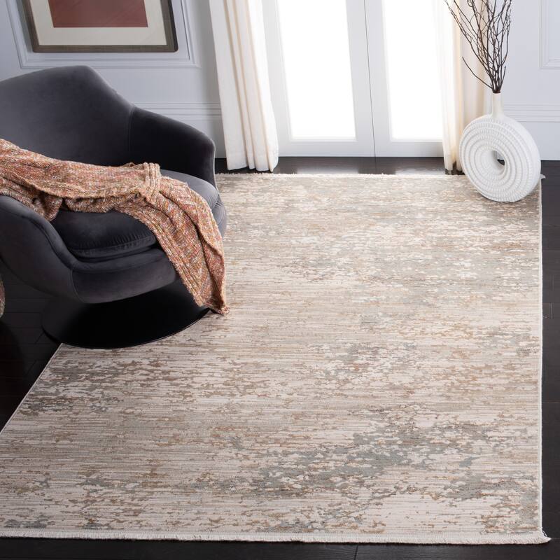 SAFAVIEH Marvel Birgitt Vintage Rug with Fringe - 5'1" x 7'6" - Beige/Gold