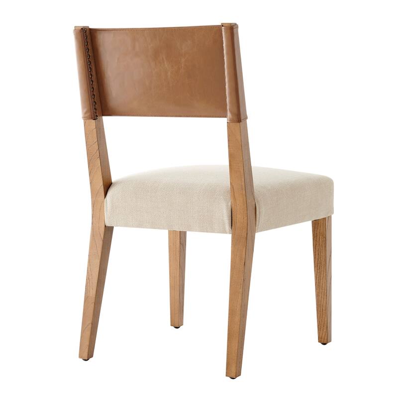NPD Furniture Kylo Faux Leather/ Linen Dining Side Chair (Set of 2)