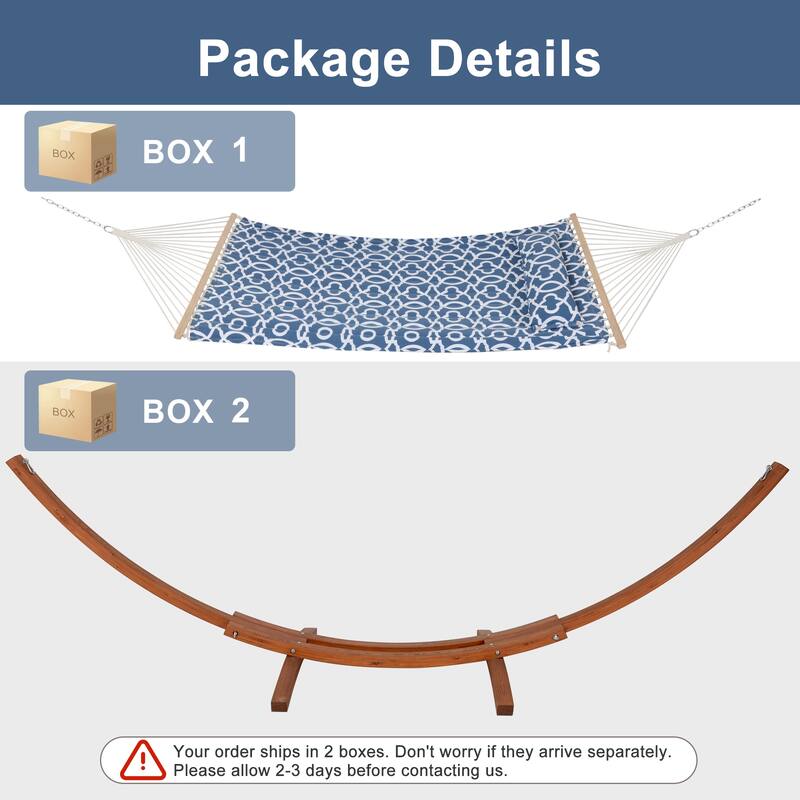 Double Spreader Bar Hammock With 13.5 ft. Wooden Stand - 162*55.1*48.8