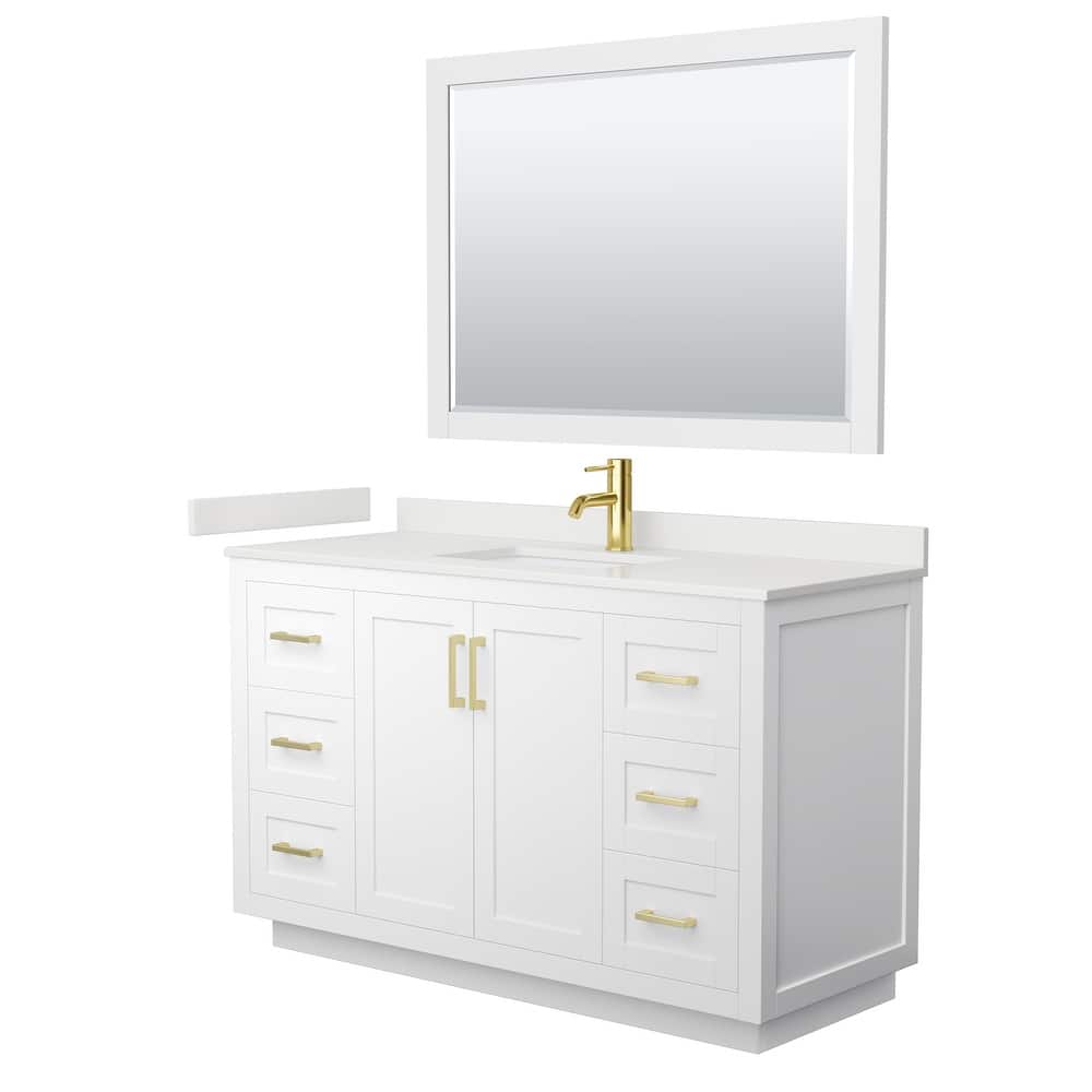 Miranda 54-inch Single Vanity, Quartz Top, 46-inch Mirror
