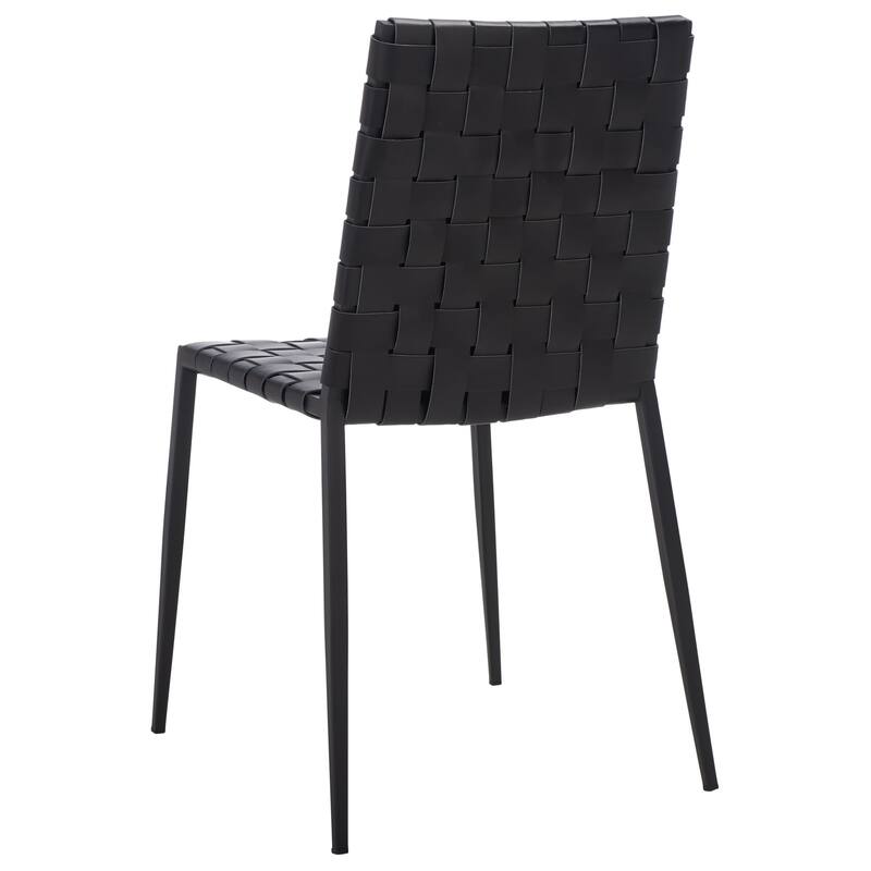 SAFAVIEH Monnie Woven Leather Dining Chair (Set of 2) - 15.8" W x 19.8" L x 33.5" H - 16Wx20Dx34H