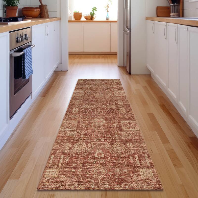 Premium Washable Super Soft Traditional Persian Mayfield Rug - Paprika - 2' 3" x 7' 6" - Runner