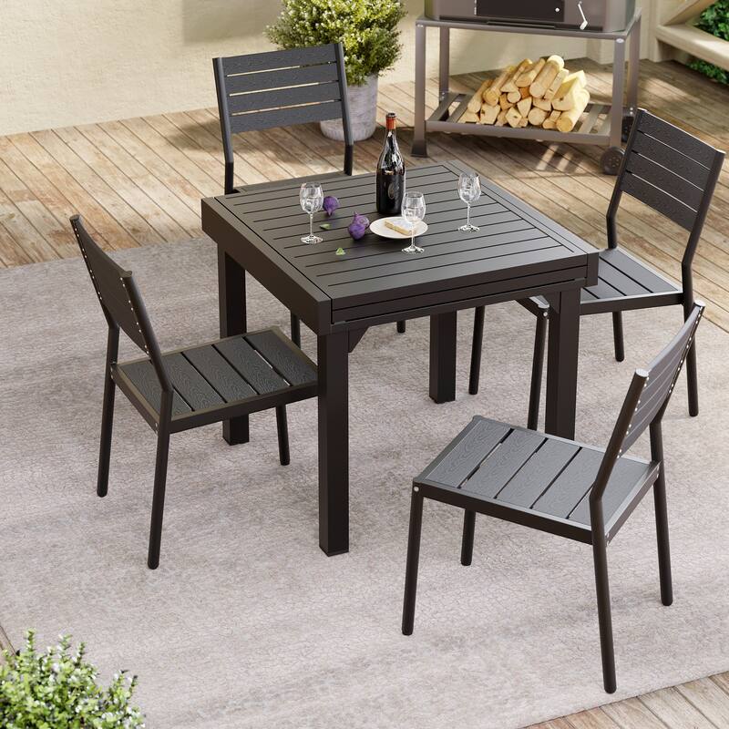 Outdoor Aluminum Dining Chairs Modern Stackable Chairs for Patio