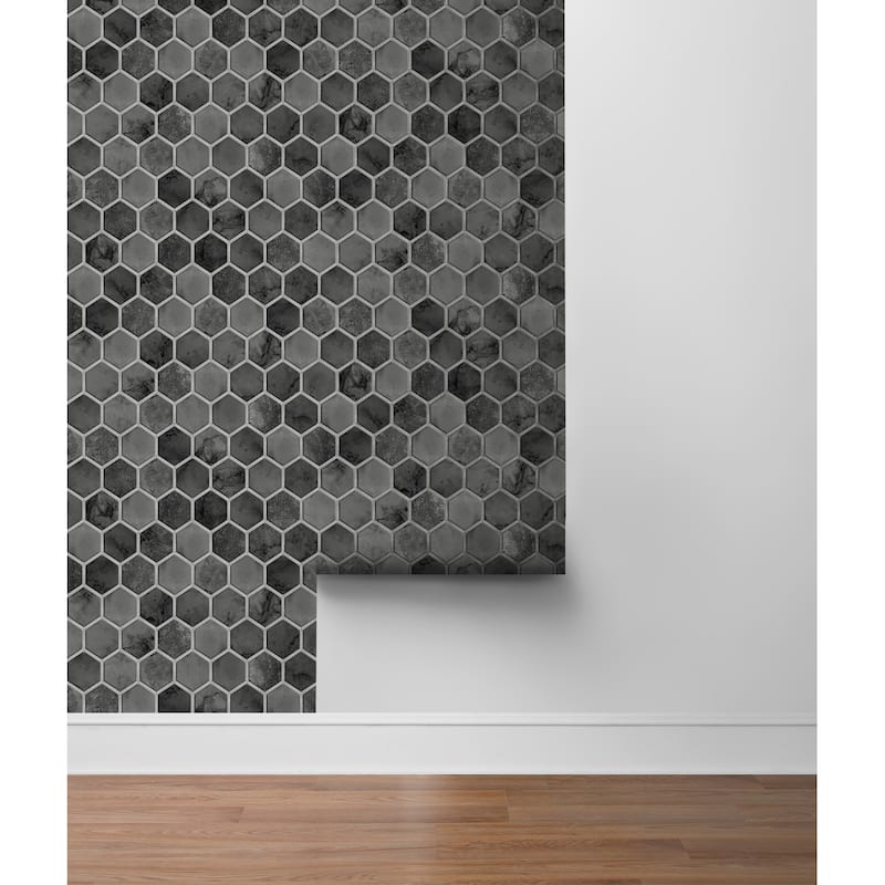 NextWall Inlay Hexagon Peel and Stick Wallpaper