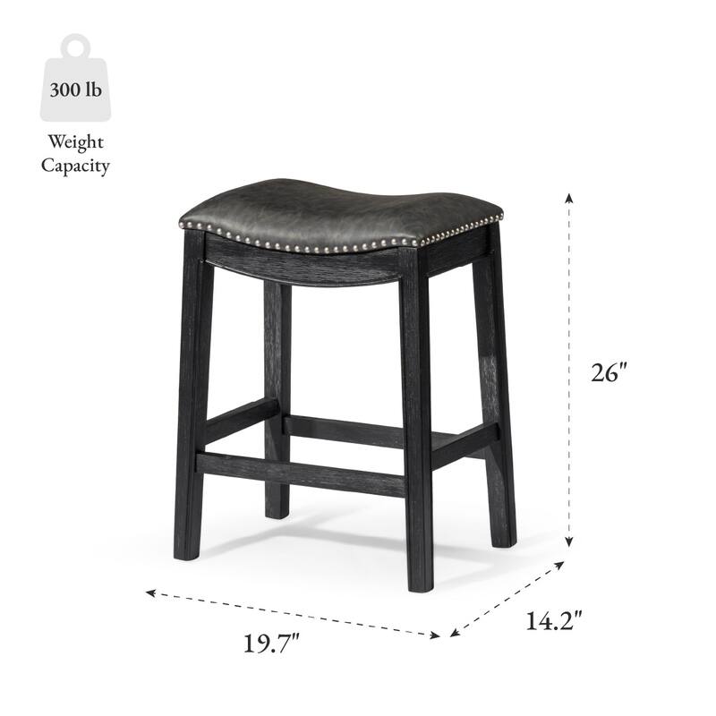 Maven Lane 26" Adrien Saddle Kitchen Counter Height Stool