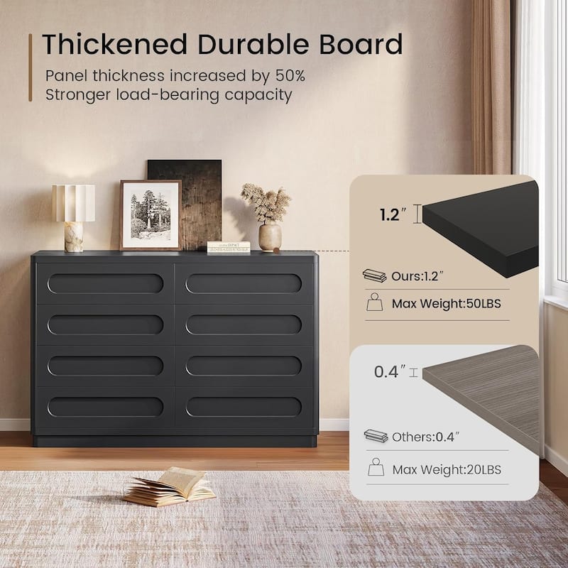 Dresser for Bedroom with 47.2" Deep Drawers TV Stand Chest of Drawers