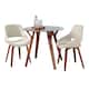 Option Cream Fabric/Walnut Wood/Clear Glass