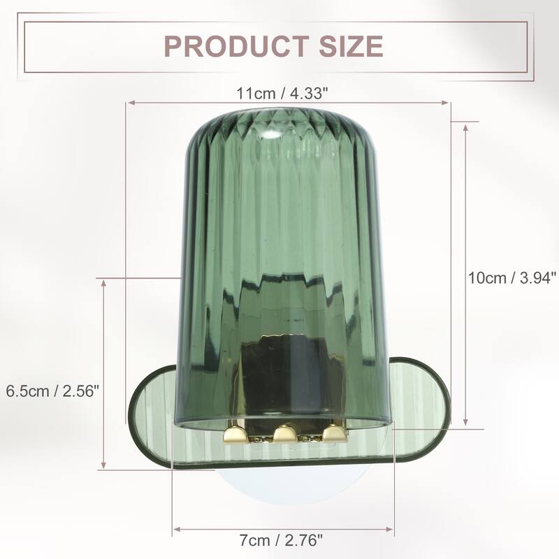 1 Set Wall Mounted Toothbrush Holder, Hanging Toothbrush Holder with Cup, 4.33"x2.56"