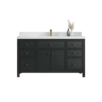 Willow Collections 60 in W x 22 in D Sonoma Free Standing Reeded Single Sink Bathroom Vanity with Countertop