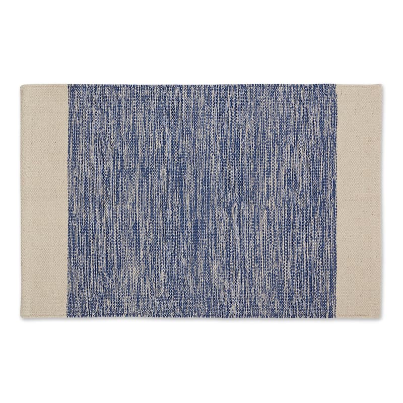 DII Stone Dobby Stripe Hand-Loomed Rug 2ft 6inx6 Ft - 36.0 In. L X 24.0 In. W X 0.2 In. H - French Blue Variegated