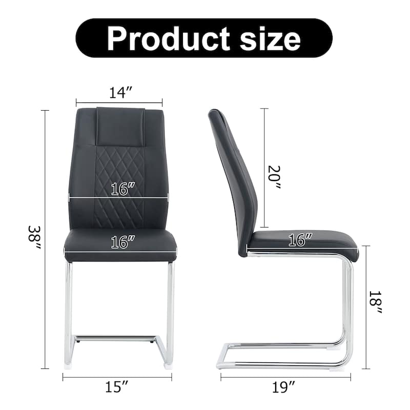 Modern Dining Chairs with Faux Leather Padded Seat,Set of 8