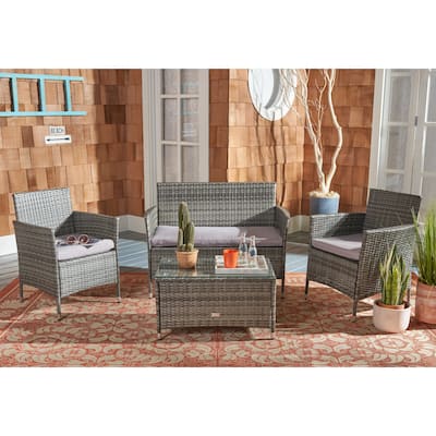 SAFAVIEH Outdoor Bandele 4-piece Patio Conversation Set