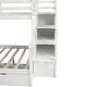 preview thumbnail 24 of 22, Twin over Full Bunk Bed with Slide, Drawers, Storage Grids & Guardrails, Space-Saving Design, Interchangeable Ladder, Grey