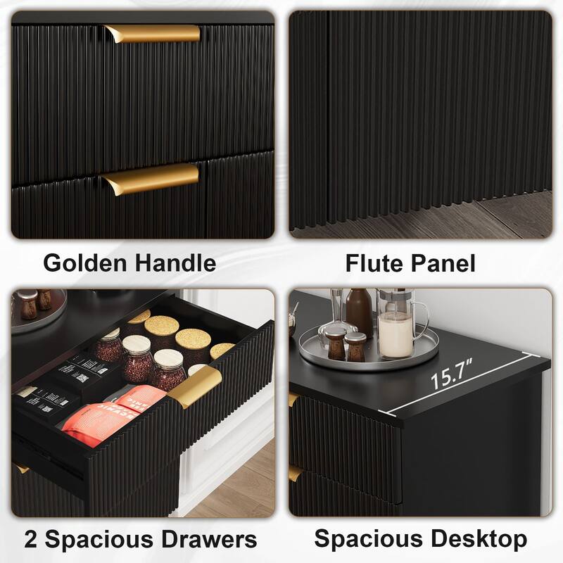 Gymojoy Sideboard Buffet Cabinet Storage, Modern Buffet with 3 Doors & 2 Drawers, Adjustable Shelves for Kitchen, Living Room