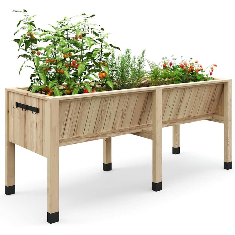 72x26x30 in Raised Garden Bed, Depth 13.7 in - Natural