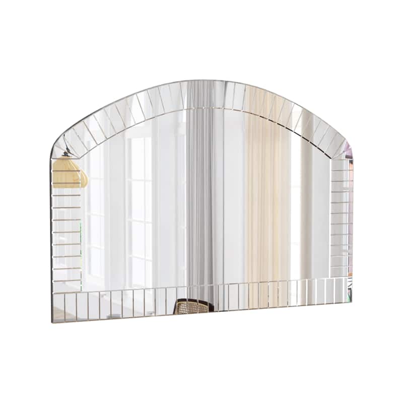 Frameless Beveled Arched Mirror Art Decorative - 40" W x 28" H