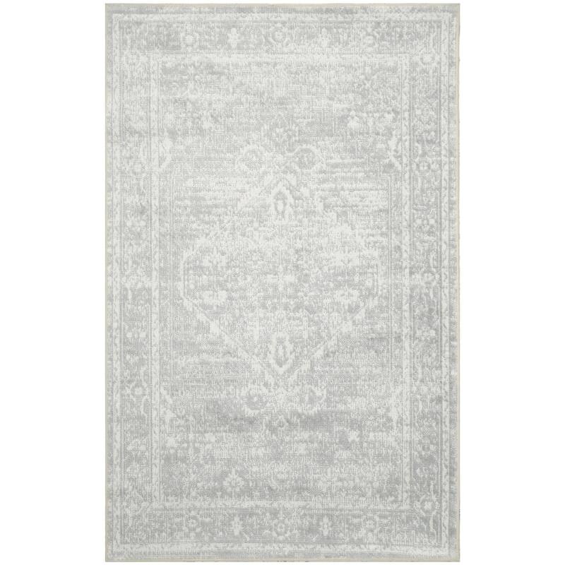 Nourison Astra Machine Washable Distressed Area Rug - 3' 3" x 5' - Light/Grey