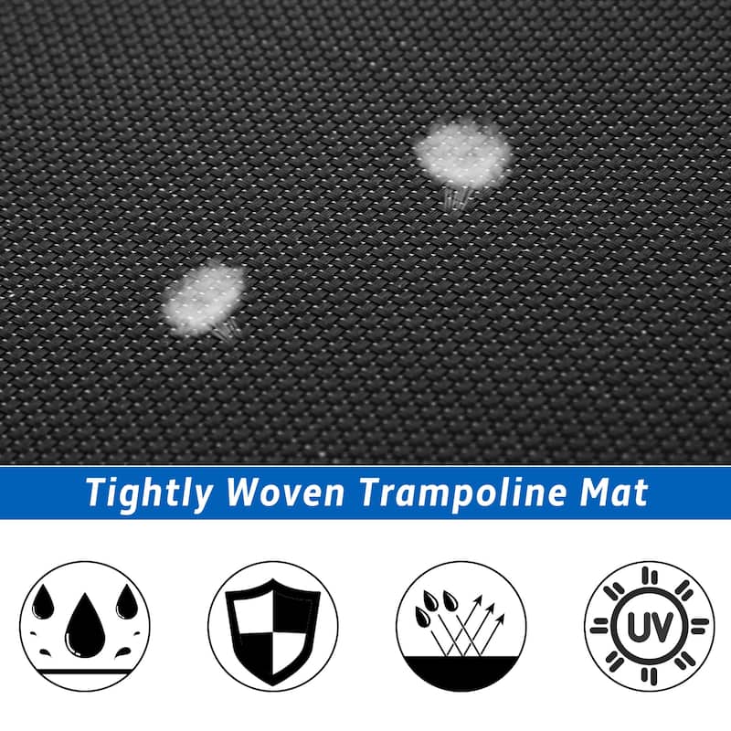 Kids Trampoline, Round Outdoor Recreational Trampoline with Safety Fence Mesh, Ladder and 8 or 12Wind Stakes