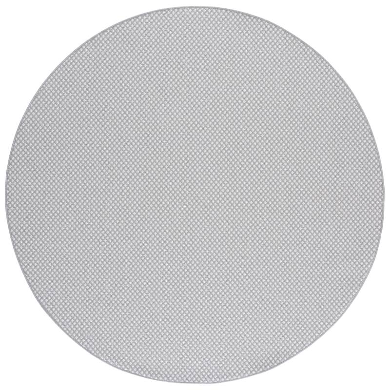 SAFAVIEH Terrace Gidda Indoor/Outdoor Washable Backyard Patio Rug - 6'7" Round - Grey/Ivory