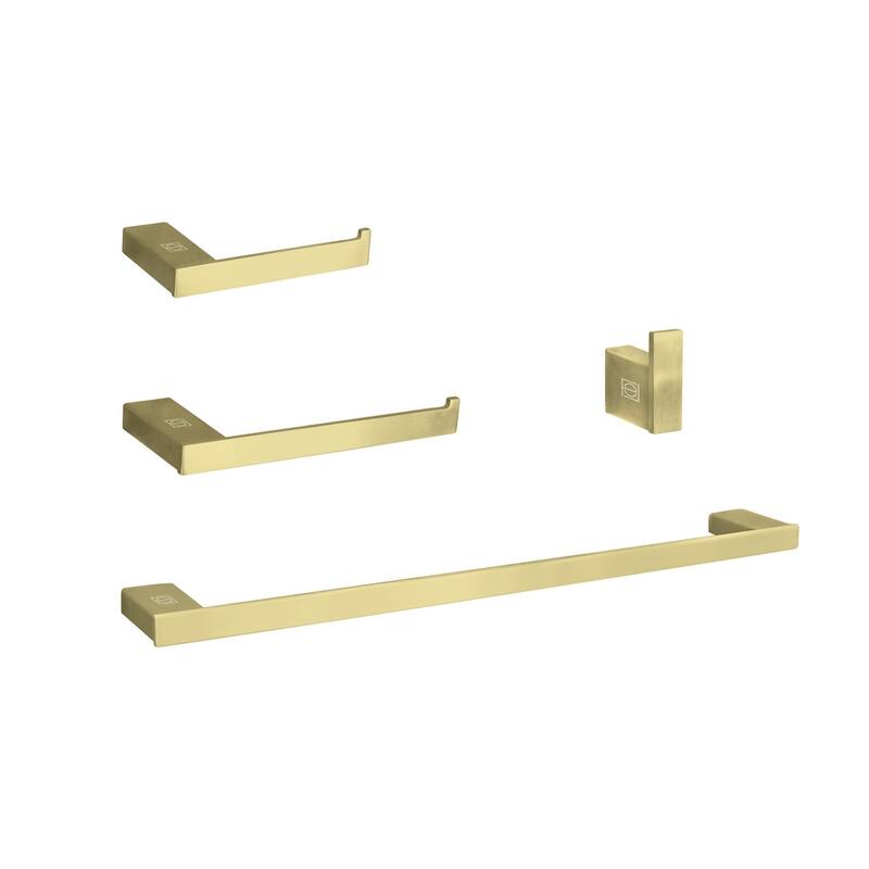 Indigo Home 4-Piece Bathroom Hardware Set - Brushed Gold
