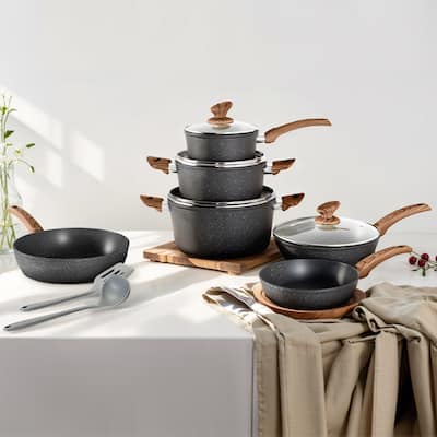 Kitchen Academy 12/30-piece Nonstick Induction Cookware Set