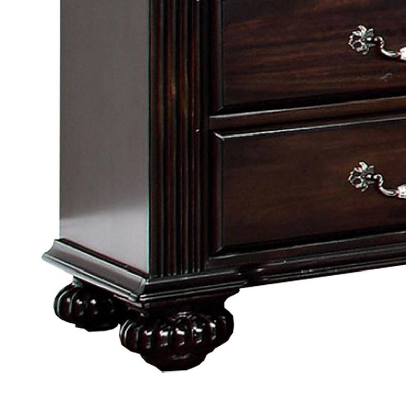 Dark Walnut 3 Drawer 29 in. W Nightstand with Sturdy Hardware and Ample Storage