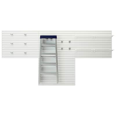 16 Piece Slatwall Panel, Hook, Shelf Storage Set