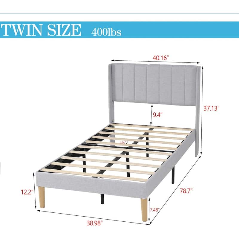 Alazyhome Upholstered Platform Bed Frame