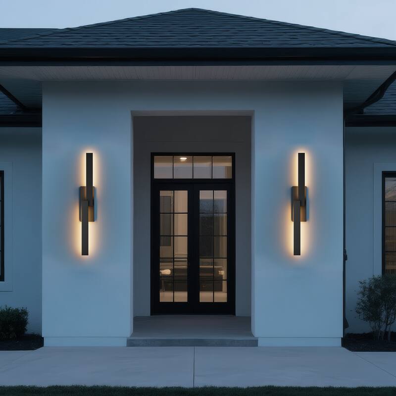 Matte Black Iron Integrated LED Outdoor/Indoor Wall Sconce - 23.6"