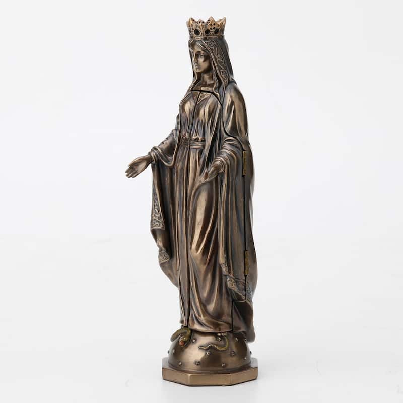 8.07" H "LADY OF GRACE" WITH POLYPTYCH SCULPTURE OF PIETA Cold Cast Bronze - 2.36"x2.76"x8.07"