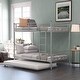 preview thumbnail 1 of 16, Contemporary Twin-Over-Twin Metal Bunk Bed With Trundle,Can be Divided into two beds,No Box Spring needed Silver - Twin