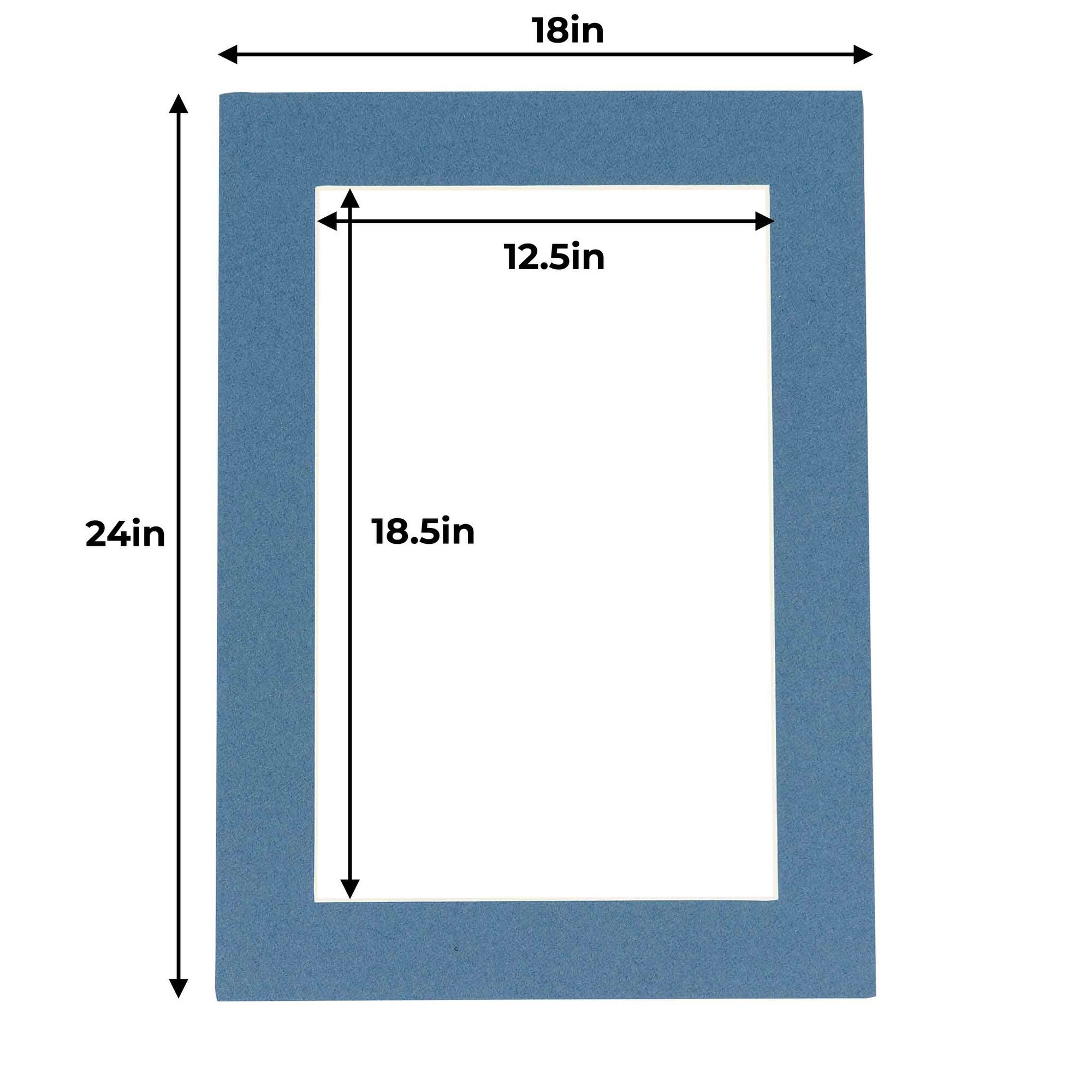  18x24 Mat for 13x19 Photo - Precut Teal Blue Picture Matboard  for Frames Measuring 18 x 24 Inches - Bevel Cut Matte to Display Art  Measuring 13 x 19 Inches 